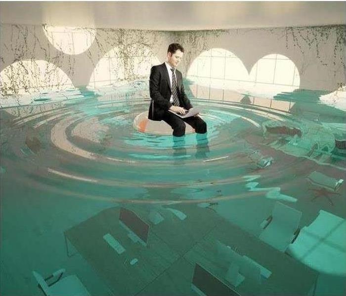 Commercial office space drowning from water